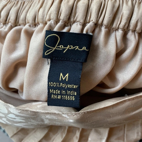 Japna size medium gold tan animal print cheetah midi skirt pleated accordion - Picture 7 of 7